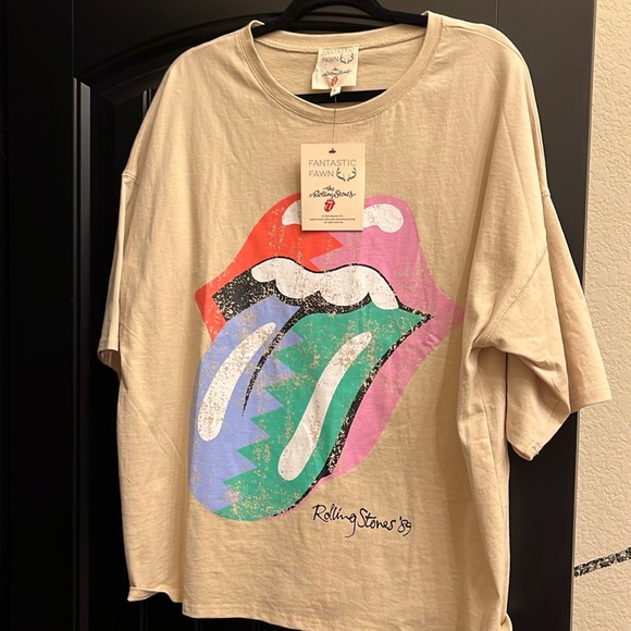 Fantastic Fawn Tops - Fantastic Fawn Rolling Stones Graphic Tee